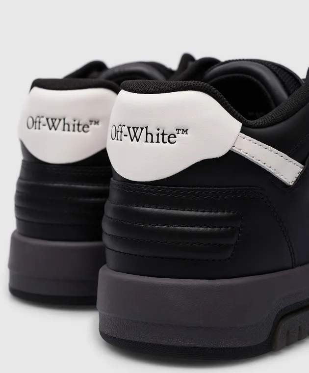 Off-White OUT OF OFFICE black leather sneakers with contrasting logo