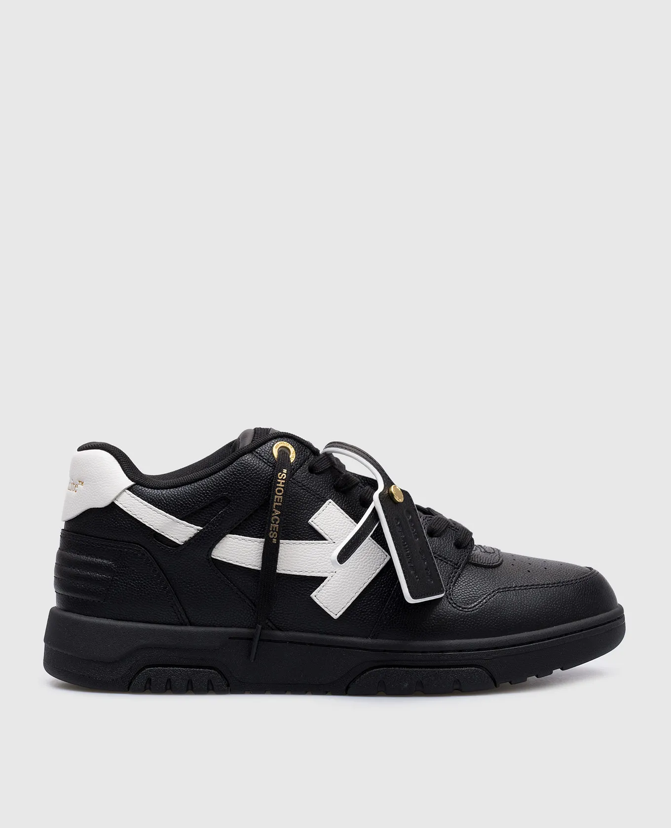 Off-White Out Of Office black leather sneakers