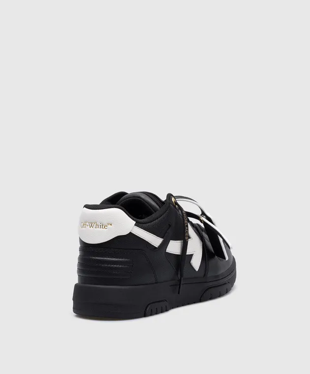 Off-White Out Of Office black leather sneakers