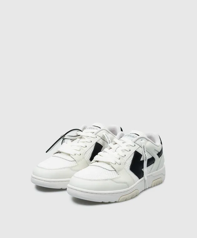 Off-White White Slim Out Of Office combo sneakers with logo patch