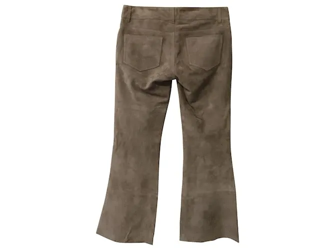 Pantalones acampanados de gamuza Joseph en piel de cordero marrón Castaño 