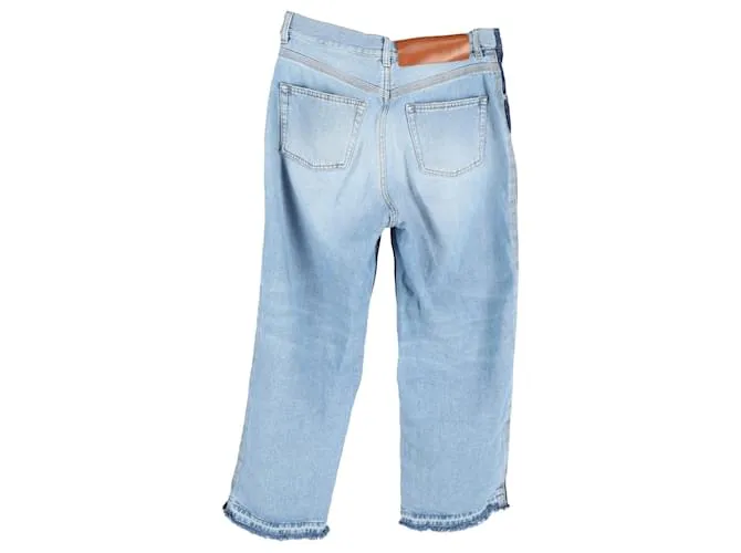 Pantalón ancho bicolor Loewe en denim azul 