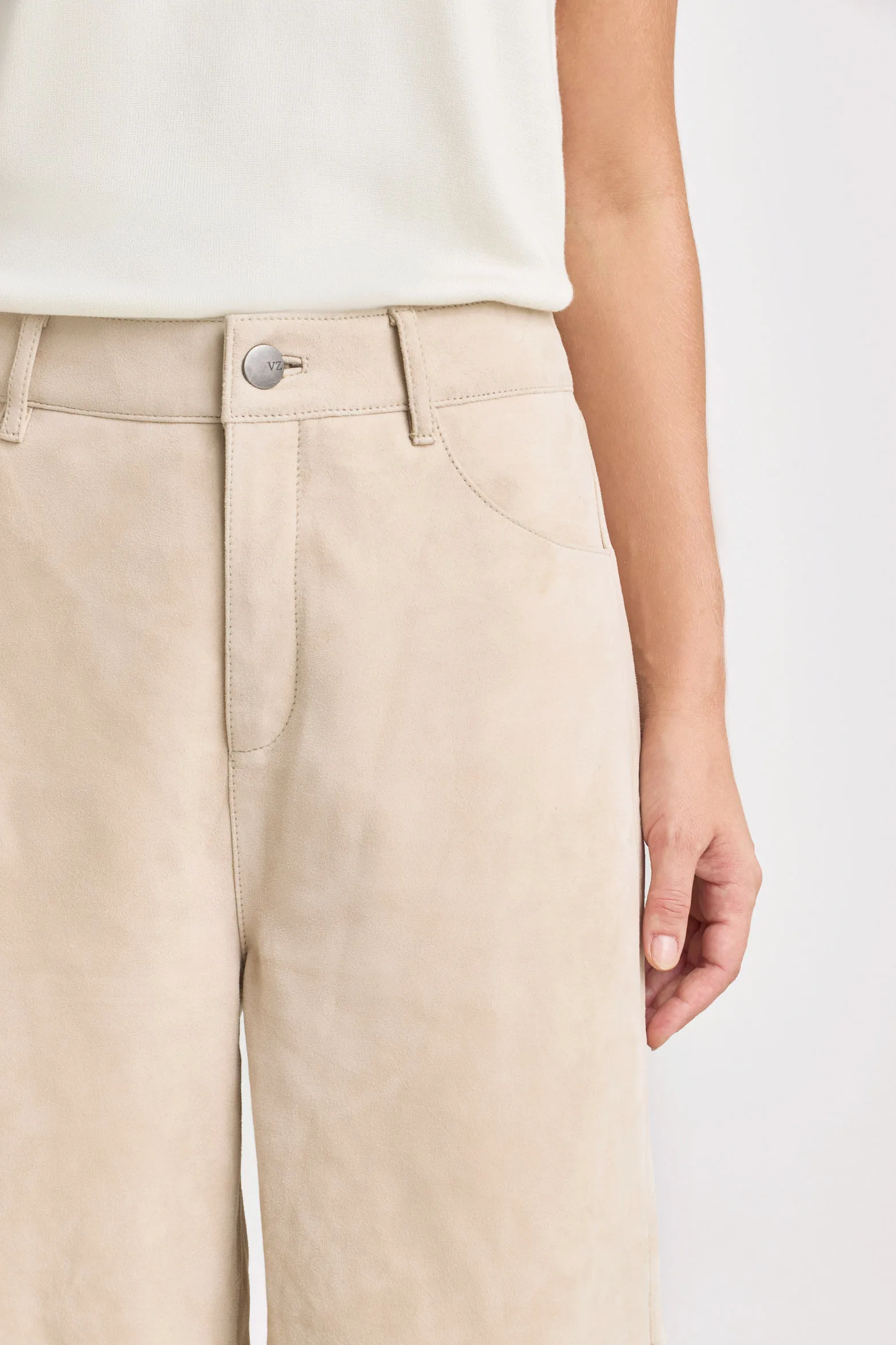 Pantalón wide leg san jacinto en gamuza para mujer semiholgado