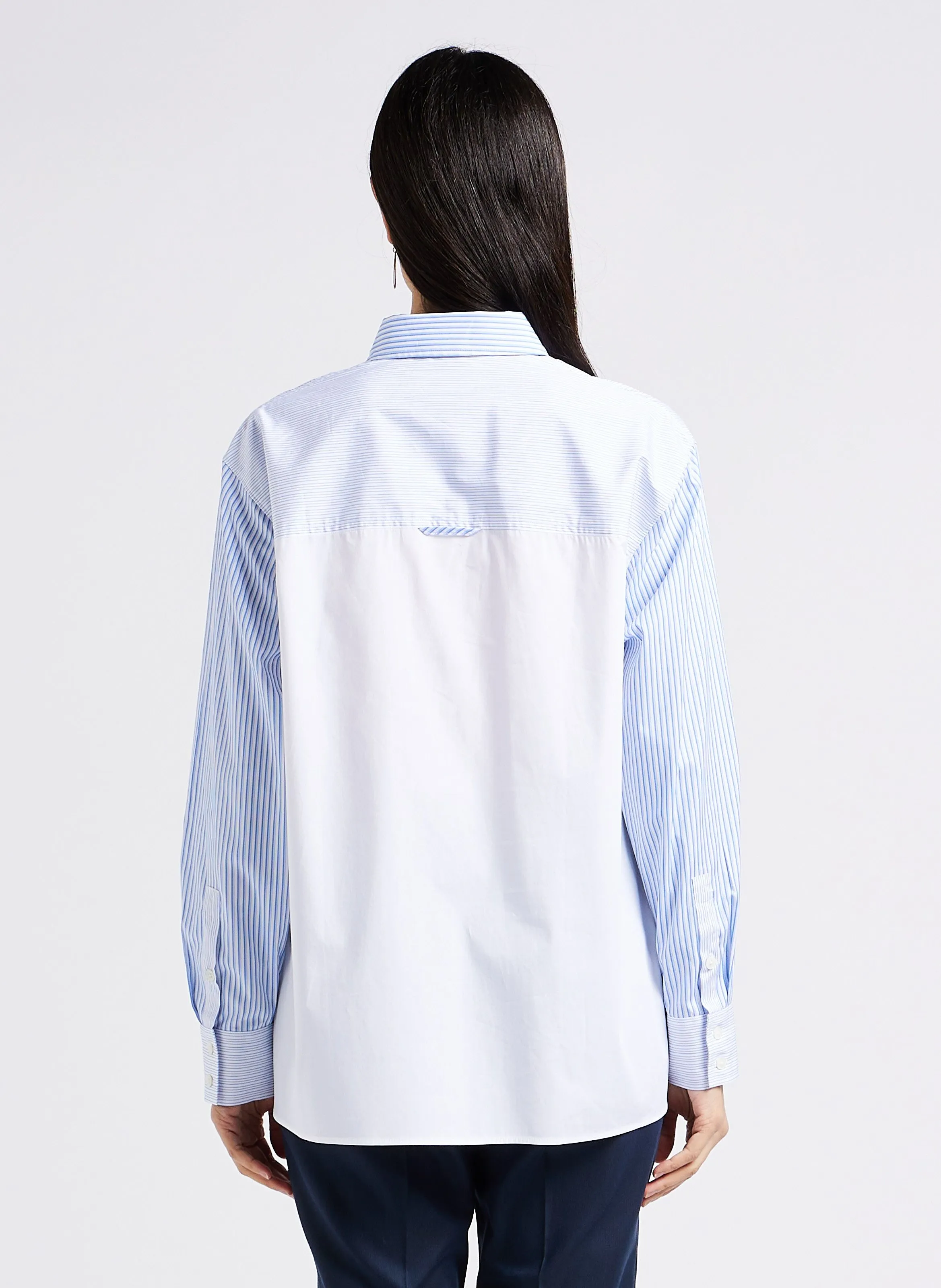 PAUL SMITH Camisa recta de algodón con cuello clásico en blanco