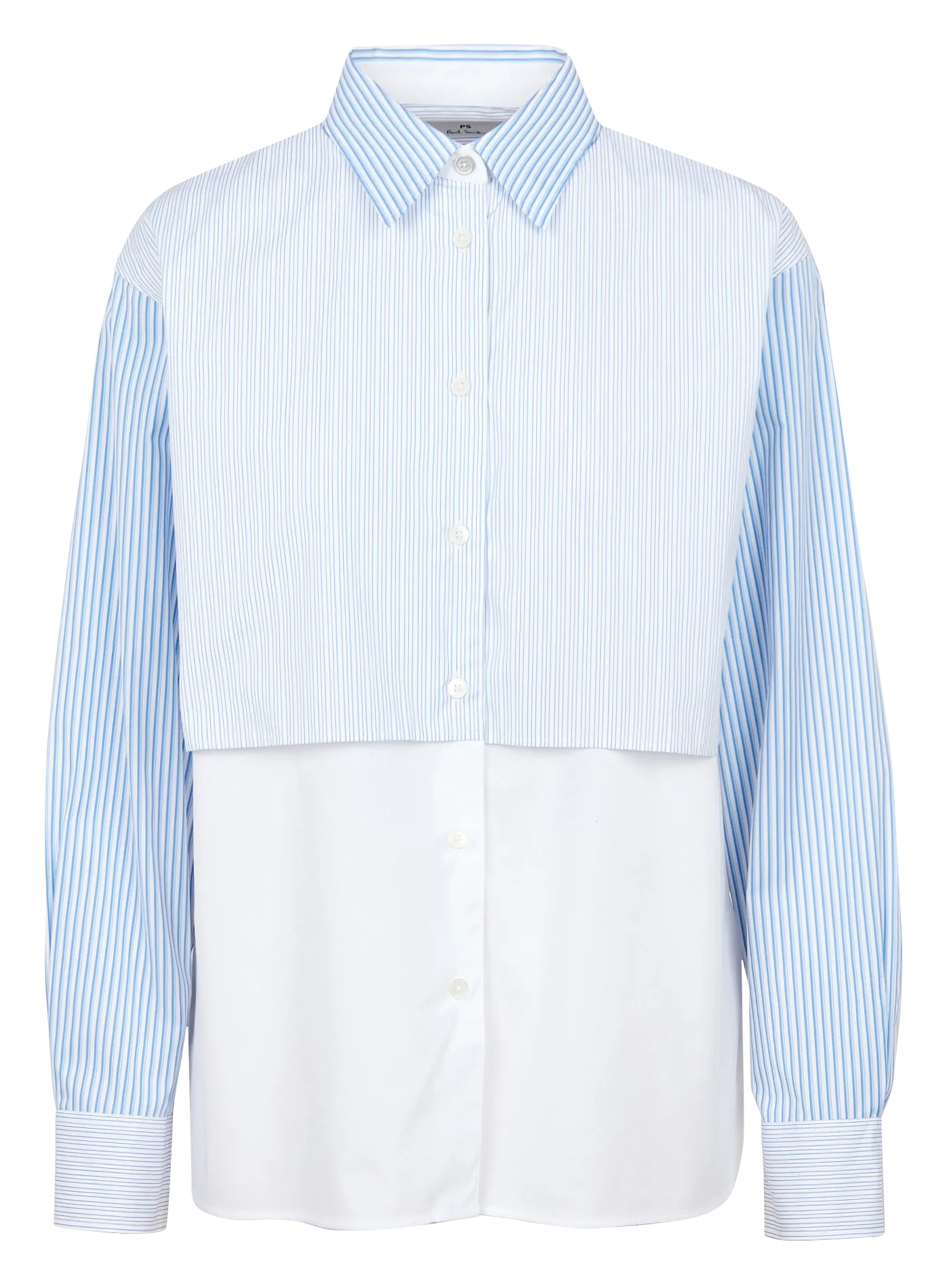 PAUL SMITH Camisa recta de algodón con cuello clásico en blanco