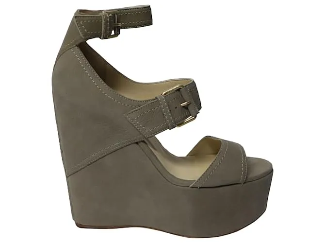 Plataformas Jimmy Choo Leora en Gamuza Gris Nubuck 