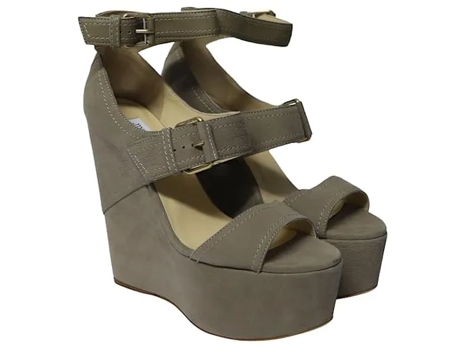 Plataformas Jimmy Choo Leora en Gamuza Gris Nubuck 