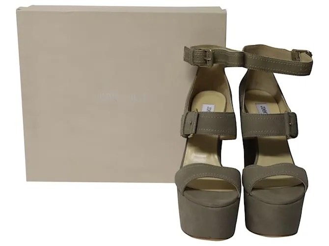 Plataformas Jimmy Choo Leora en Gamuza Gris Nubuck 