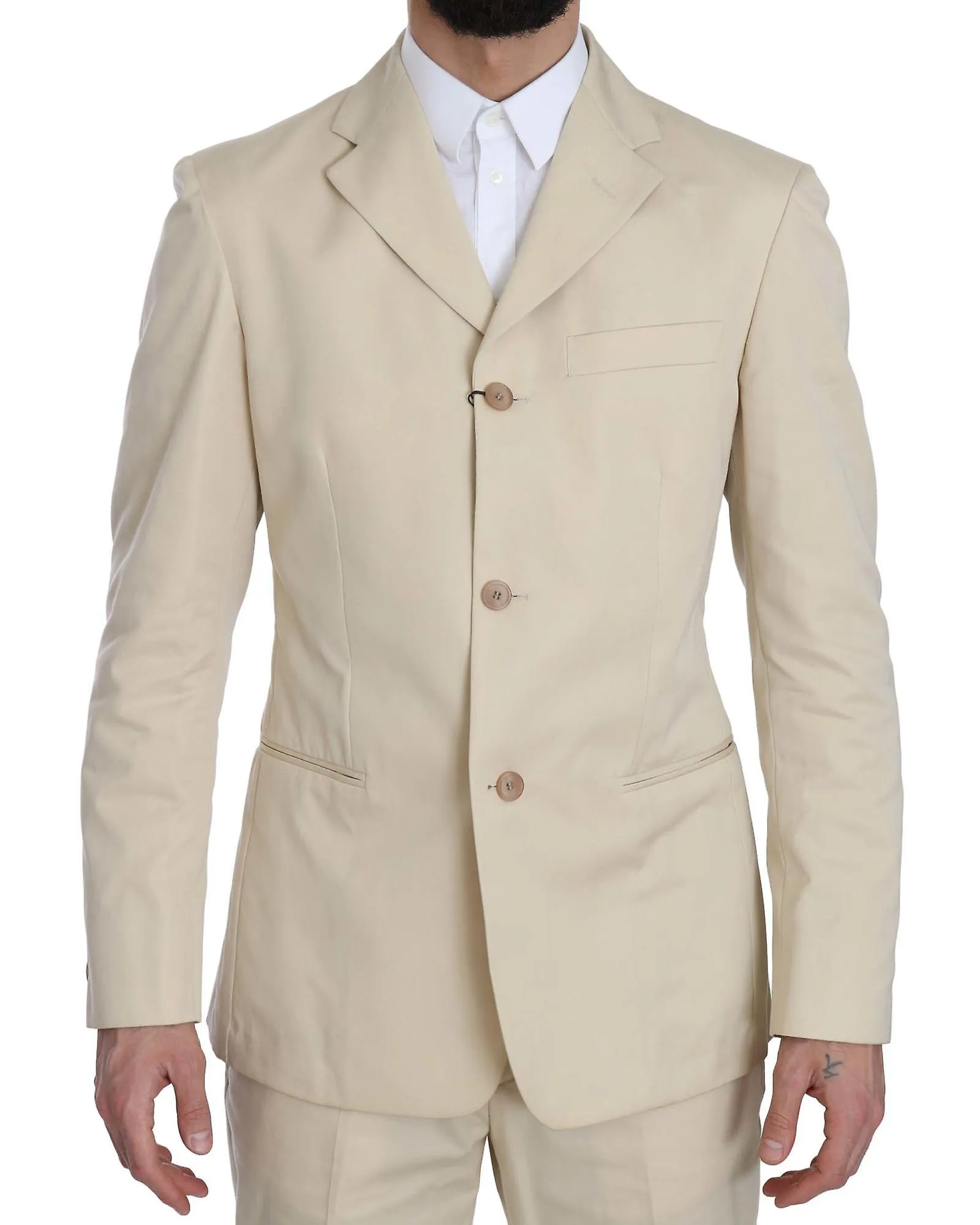 Romeo Gigli Cotton Solid Suit