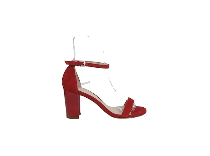 Stuart Weitzman Sandalias de gamuza Roja 