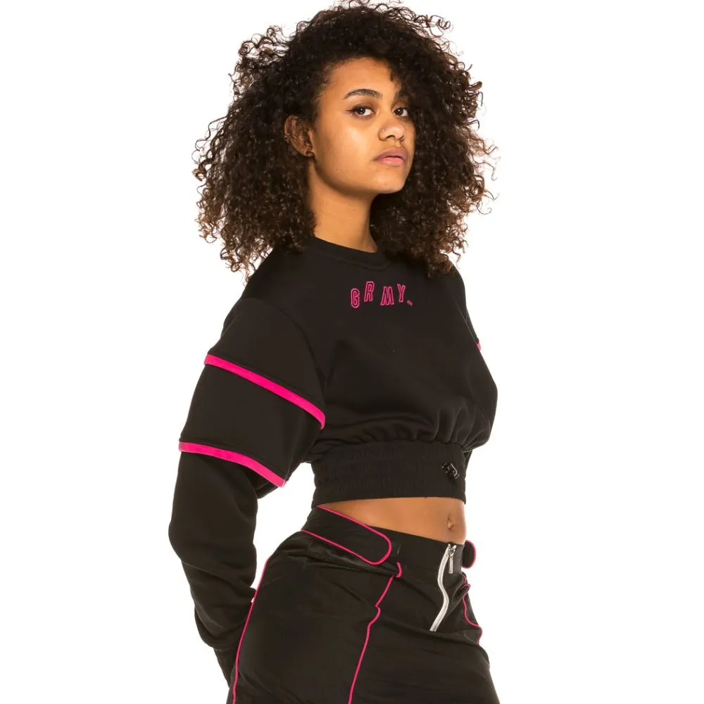 Sudadera Chica Grimey Urmah Girl Crop Crewneck SS20 Black