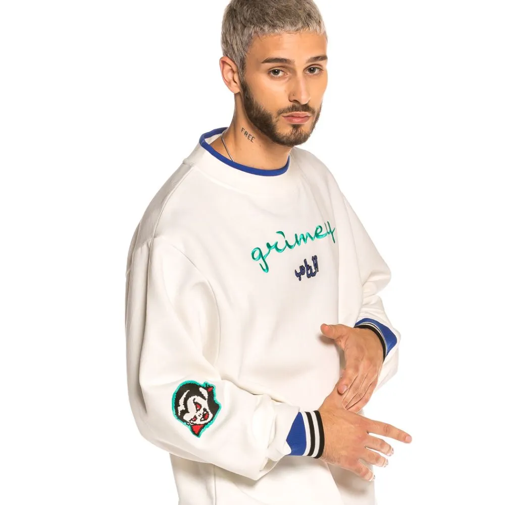 Sudadera Grimey Arch Rival Ghetto Love Crewneck FW20 White