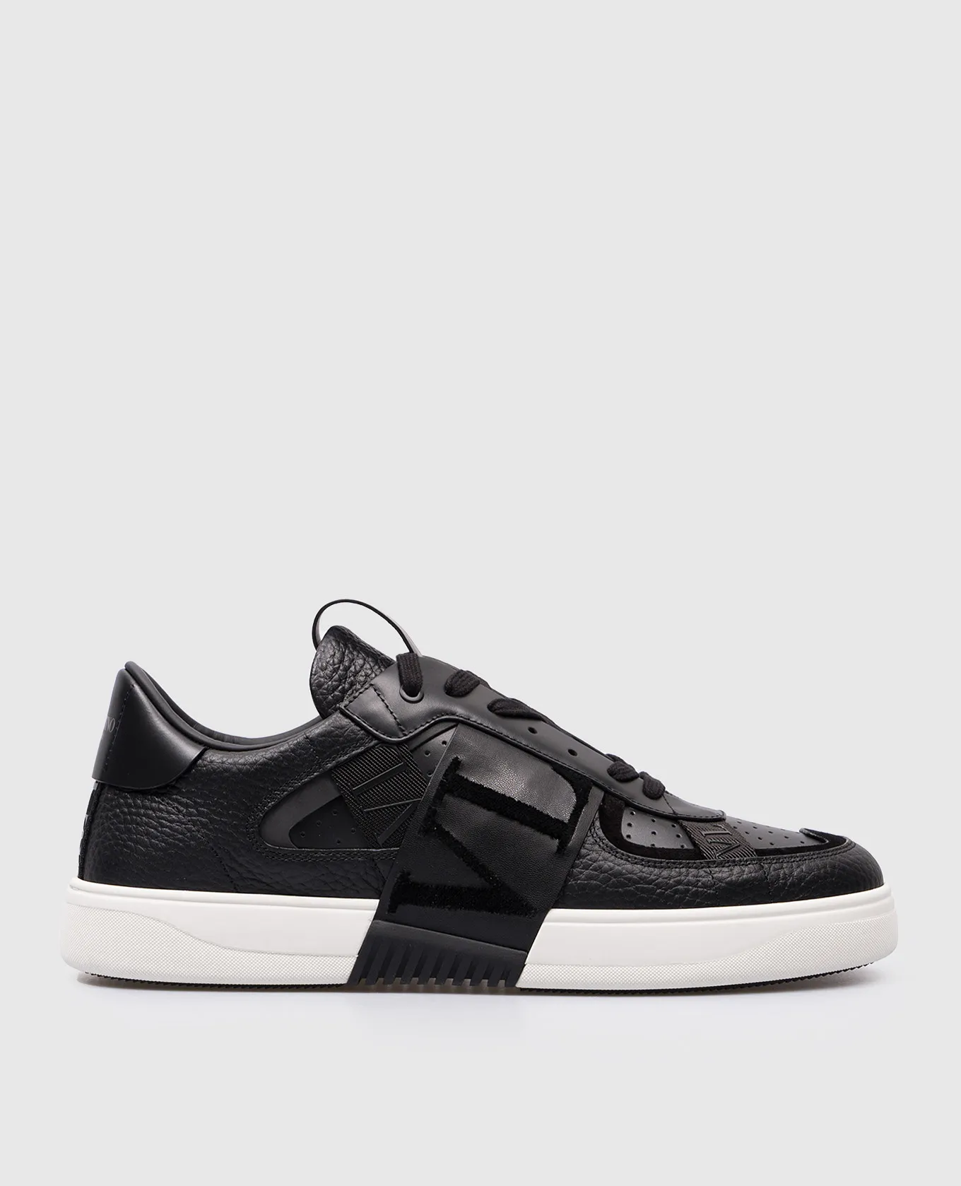 Valentino Black leather sneakers with logo