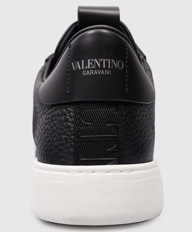 Valentino Black leather sneakers with logo