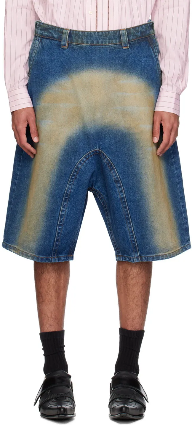 Y/PROJECT Sprayed Denim Shorts