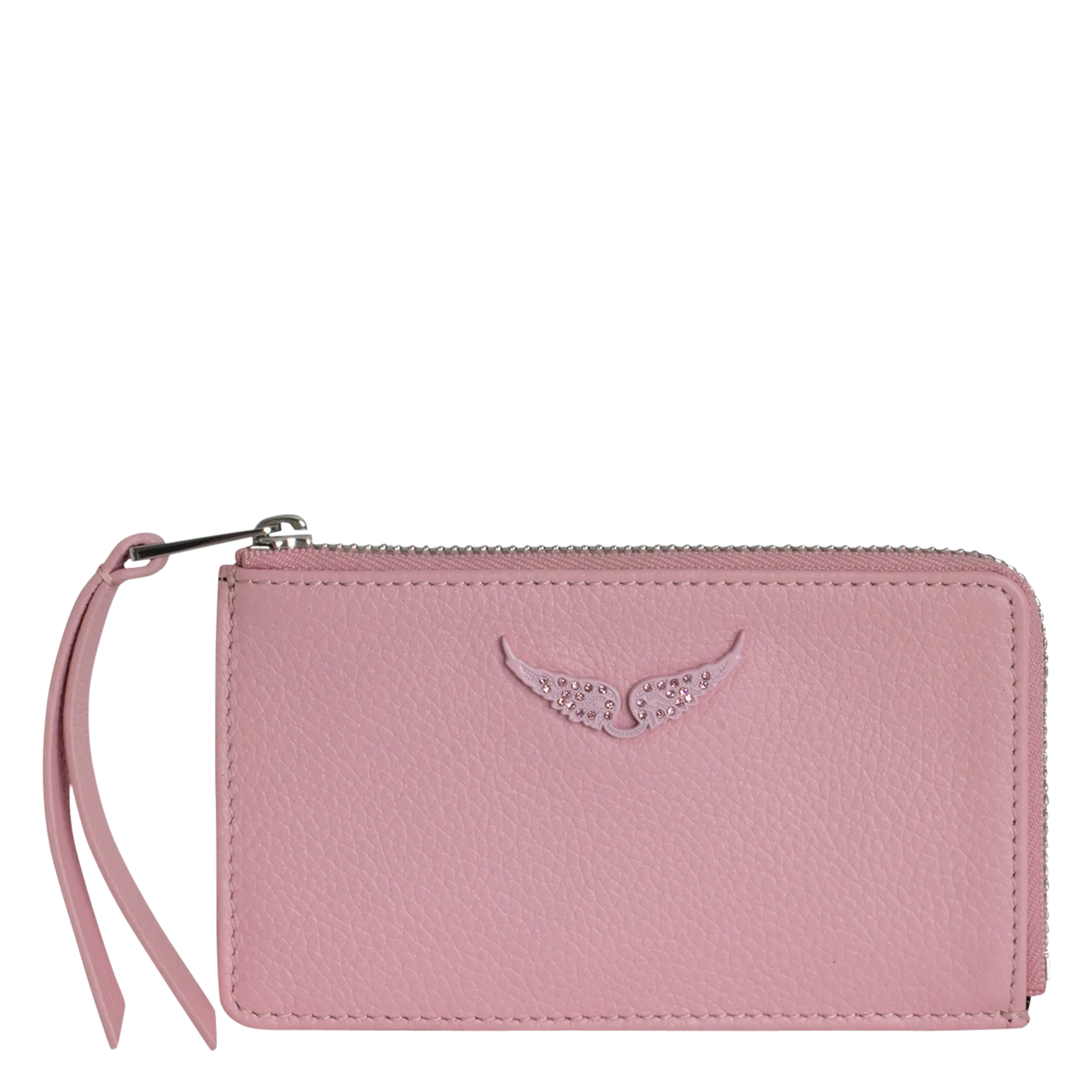 ZADIG&VOLTAIRE ZV CARD - Tarjetero de cuero de gamuza en rosa