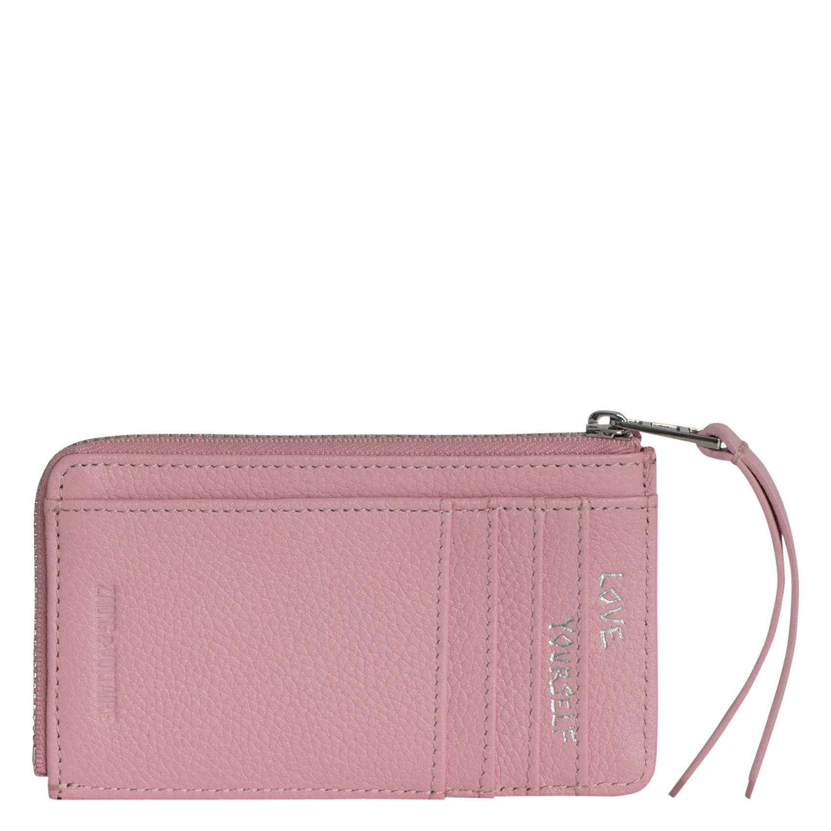 ZADIG&VOLTAIRE ZV CARD - Tarjetero de cuero de gamuza en rosa