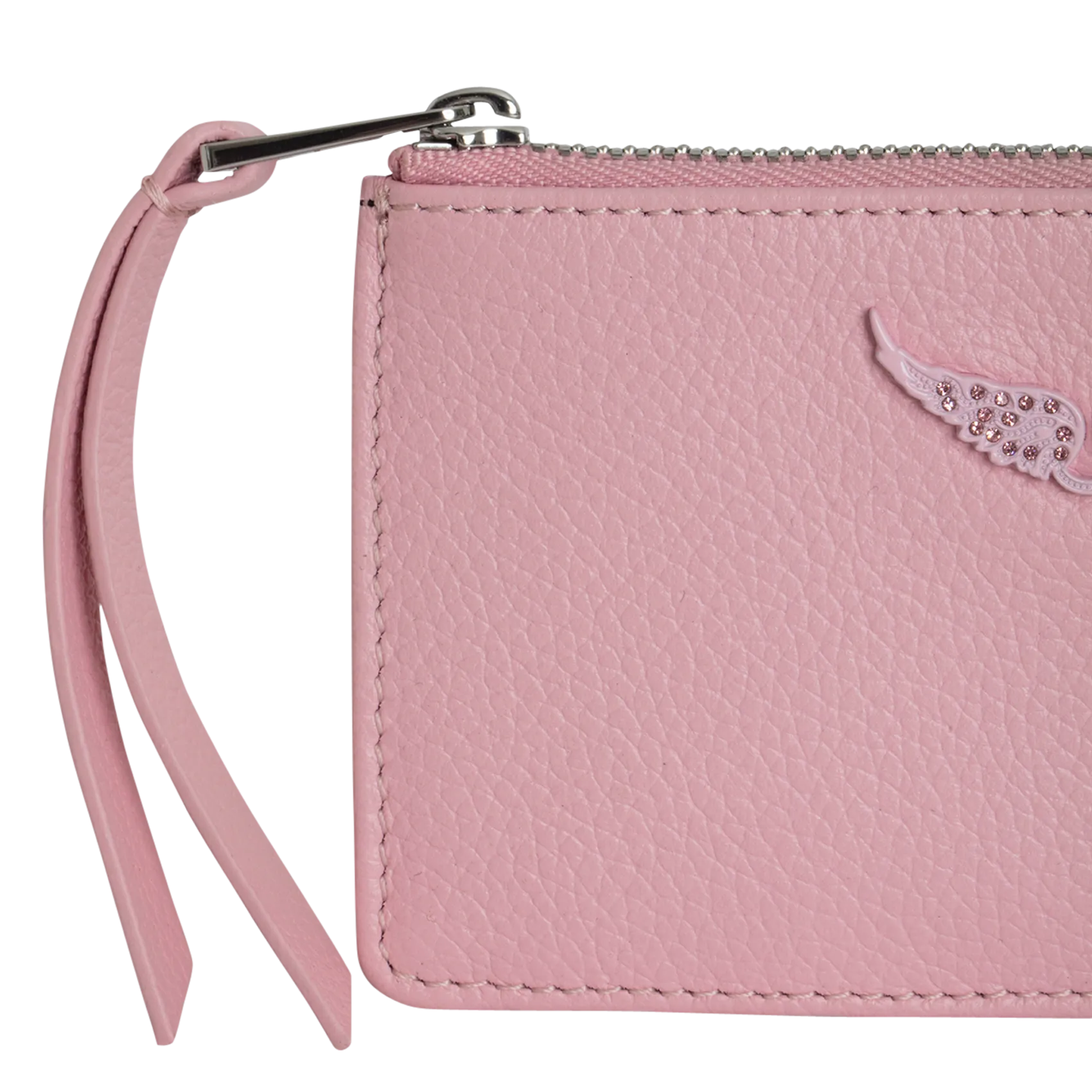 ZADIG&VOLTAIRE ZV CARD - Tarjetero de cuero de gamuza en rosa